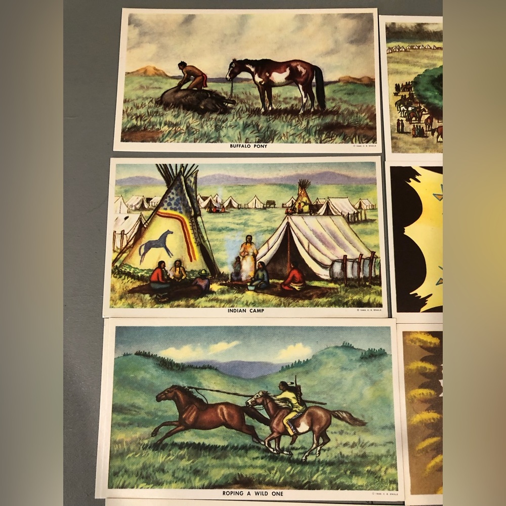 COPY - 11 Vintage 1949 American Indian Postcards All in Like New Condition